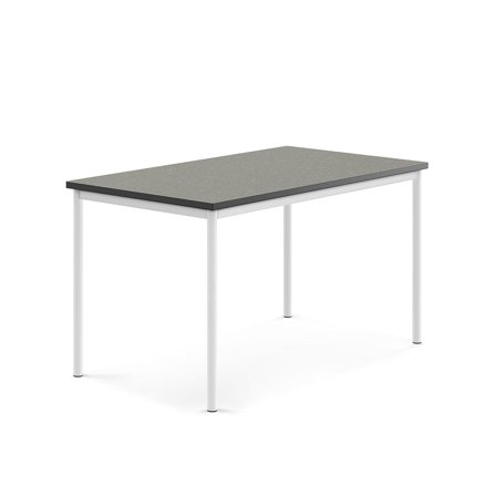 Desk SONITUS, 1400x800x760 mm, dark grey linoleum, white
