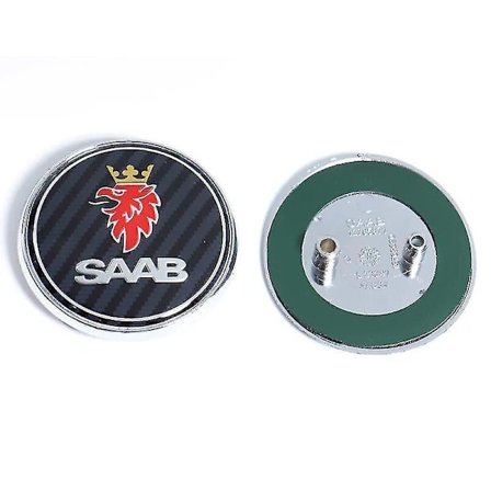68 mm 2 3 Pins Saab Bil Frontpanser Panser Logo Bakre Bagasjerom Støtfanger Badge Kompatibel med Saab 9 3 9 5 9-3 9-5 Saab Emblem Klistremerke 