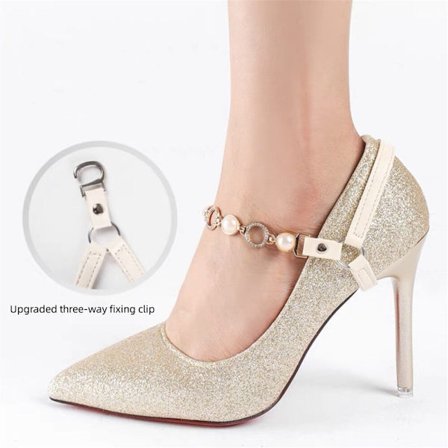 Rhinestone Sko Beltestropp Faux Pearl Tilbehør for High