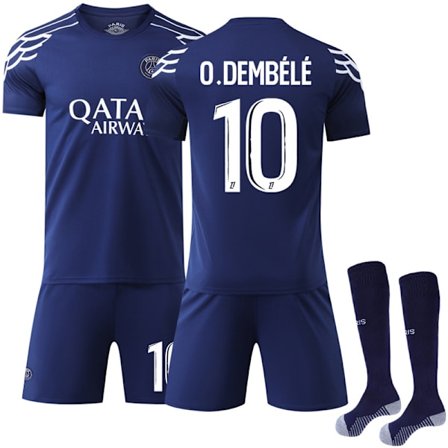 2024-2025 Paris Saint-Germain Udebanetrøje Børn Voksen Fodboldtrøjesæt No.10 O.Dembélé