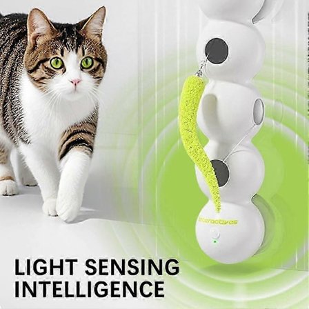 Caterpillar Smart Cat Toy - Interaktiv kattleksak med larv för inomhuskatter, realistisk vickningsrörelse, rörlig insektsleksak för katter