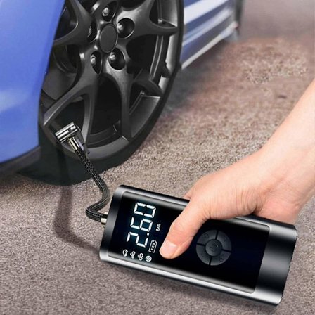 Bærbar Kompressor Dekk-inflator 120 Psi Trådløs Elektrisk Pumpe For Bil Dekk, 12V Dekk Pumpe Med Digitalt Trykkmåler, LED For Bil, Sykkel