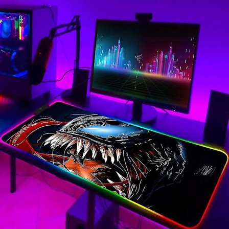 Venom Villain RGB Musematte Bakgrunnsbelyst LED Spillmusmatte