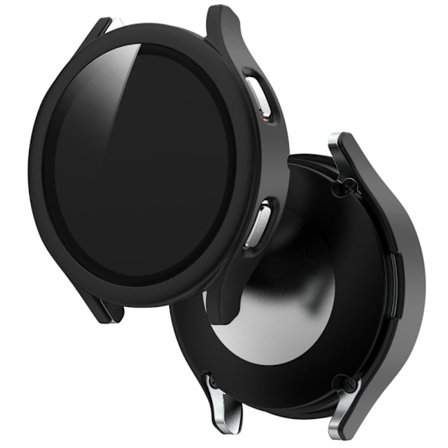 Samsung Galaxy Watch 4 (40mm) matte cover with tempered glass screen protector - Black