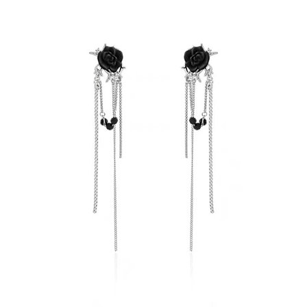 1 par vintage franske sorte rose øreklips med diamanter