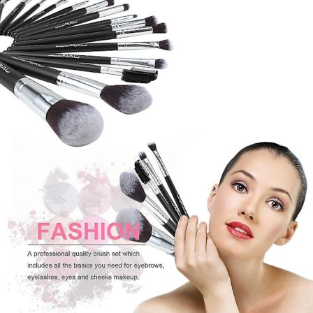 24 stk Sminkebørster med trehåndtak Nylonverktøysett