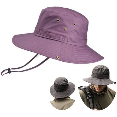 Super brede solhatter for menn, utendørs fiskebøtte Boonie-hatt vanntett pustende mesh-hette for fotturer, reiser, camping, hagearbeid og båtliv