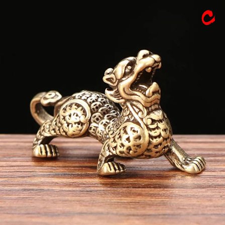 Retro messing ældgammelt udyr Flyvende Pixiu Home Decor Ornament Fi