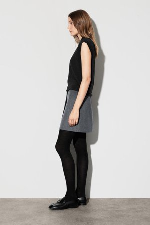 COS Women's Minigonna In Lana Doppiata Con Bottoni in Grigio