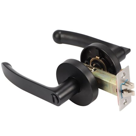 Lige dørhåndtag med lås og nøgle, privatliv, lydløs lås matsort