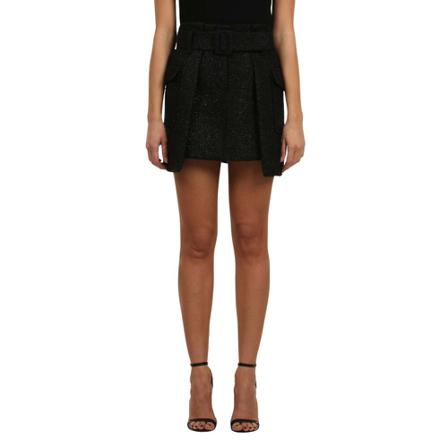 Federica Tosi Mini-Gonna with Bælte and pockets Sort, Dame Nederdele