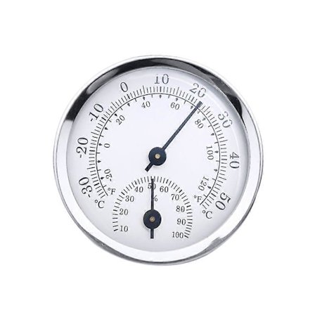 Mini Rund Väggmonterad Analog Termometer Hygrometer Temperatur Fuktighetsmätare