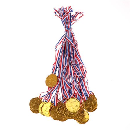 20:a Barn Guld Plastvinnare Medaljer Sports Day Party Bag 0 0