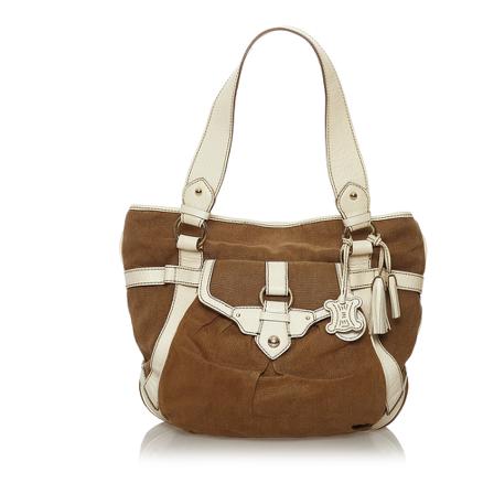 Celine Vintage, Pre -owned Canvas Handbag Bruin, Dames, Maat:ONE Size