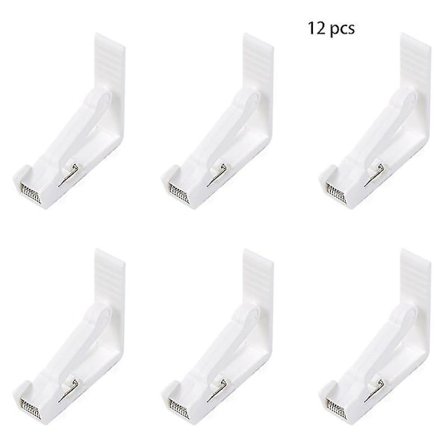 Borddugsklemmer, Dugklemmer til Udendørs Bord Sæt Hvid Plastik Med Fjeder Borddugsholdere Klemmer, 5,5 5,5 1,4cm Borddækning Klemme til Bord