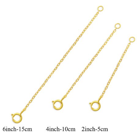 Guldförlängare för halsband, 14k guldpläterad förlängningskedja