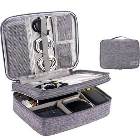 (3 lager) Multifunktionell elektronisk väska Vattentät bärbar kabelväska för surfplatta, 3 lager Multifunktionell elektronisk väska Storlek 28 x 21 x 
