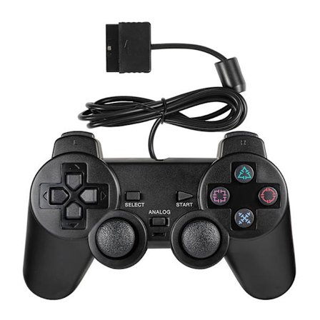 Kablet Gamepad for Sony PS2 Kontroller Joystick for Playstation 2 med Vibrasjonssjokk USB PC-kontroller Kompatibel med PS2-kontroller