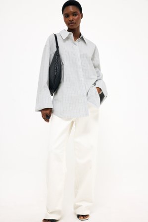 NA-KD - Bomullsskjorte med mansjettdetaljer - Skjorter - Sjekket - EU 40