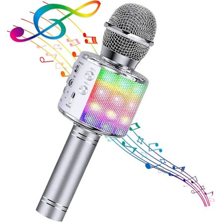 Bluetooth 4-in-1 Karaoke Langaton Mikrofoni LED-valoilla, Kannettava Mikrofoni
