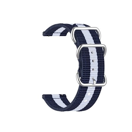 20mm Huawei Watch GT 3 (42mm) / GT 2 42mm nailon kellohihna - Sininen / Valkoinen / Sininen