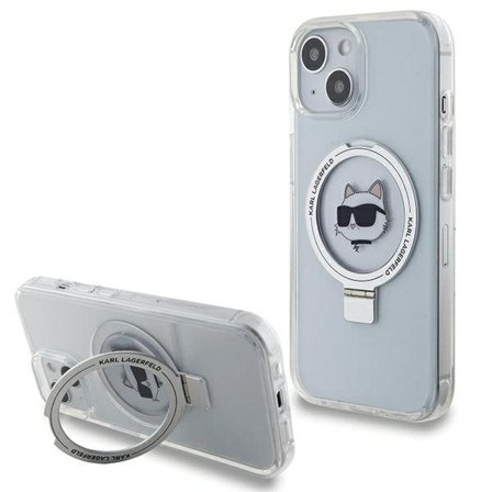 Karl Lagerfeld KLHMP15SHMRSCHH iPhone 15 6,1" vit/vit hårddisk Ringställ Choupette Head MagSafe