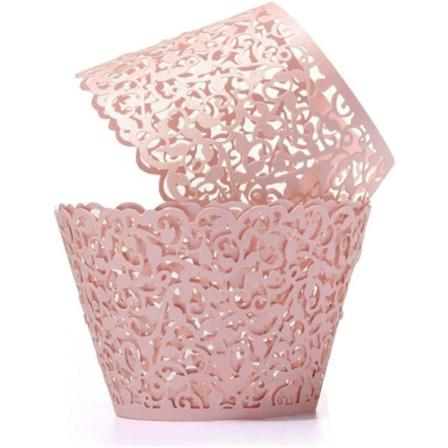 100 stk. fortykkede laserudskårne kagekopper omgiver baki