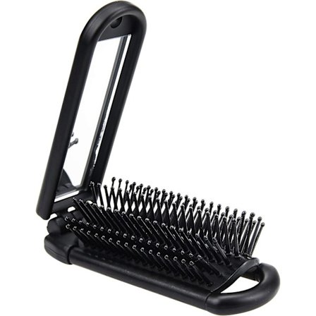 Foldbar Hårbørste med Spejl Kompakt Lommestørrelse til Rejser