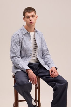 Reed Overshirt Herr Blå Bomull