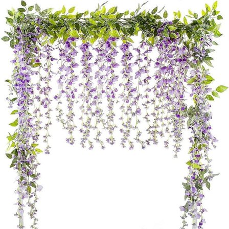 2 stk. Kunstig Wisteria Wisteria Guirlande Kunstig Blomst Hængende