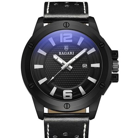 Mode Män Metall Vattentät Quartz Rörelse Sport Företag Watch (Svart Vit)
