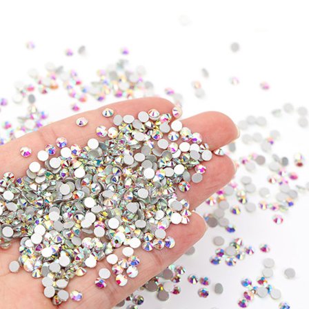 Flatback Rhinestones, för Craft Nails Danskostymer, vit AB - spot sales
