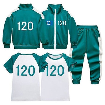 Squid Game 2-Spiller Cosplay Kostyme Treningsjakke Komplett Klesett No.120 No.120 No.120