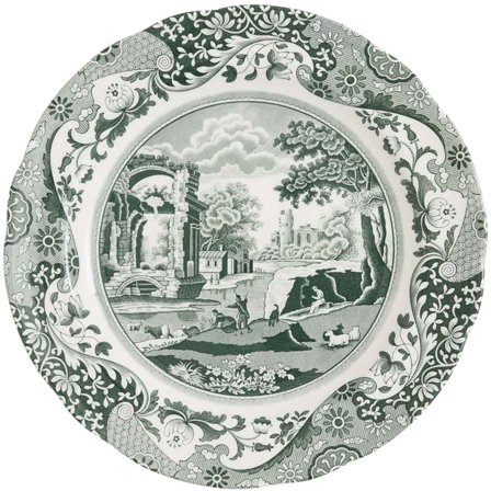 Spode Heritage Green Italian tallerken 27 cm, grøn/hvid | KitchenOne