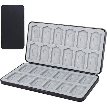 Korttikotelon säilytyskotelo, yhteensopiva korttipelien, Nintendo Switch -säilytyksen kanssa, säilytyslaatikko, pehmeä silikoni 24 lokerolla, suojaava