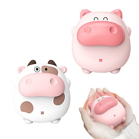 Kädessä pidettävä lämmityslaite, ladattava, söpö lehmän muotoinen, uudelleenkäytettävä sähköinen USB-taskulämmitin, kannettava nopea lämmitys