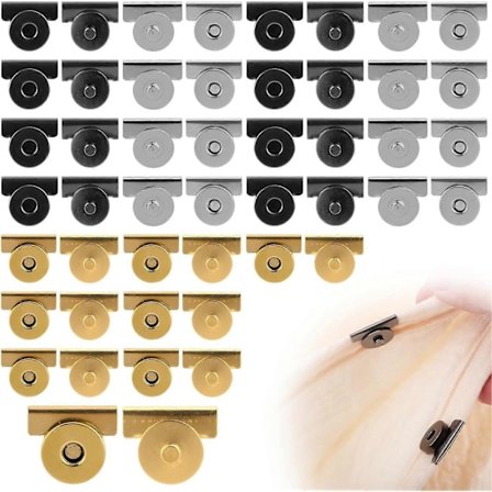 24 sæt magnetiske trykknapper til syning af magnetiske knapper, tryklåse, lukninger uden syning til punge, tasker [DB]