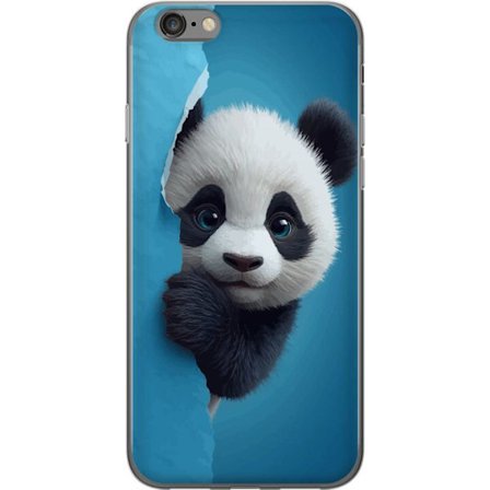 Kompatibelt Mobildeksel til Apple Apple iPhone 6s Søt panda som ser ut gjennom papir i en myk 3D-illustrasjon