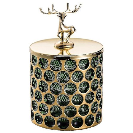 Glasförvaringsburk med lock Bomullsrondell Smink Svamp Hårband B