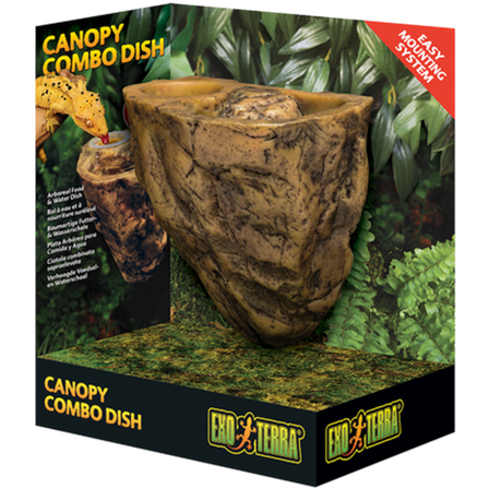 Exoterra - Canopy Combo-skål 2 i 1 - Mat og vann Brun 2 i 1 - Reptil - Matplass og vannautomater for reptiler - Matskåler - ZOO.no