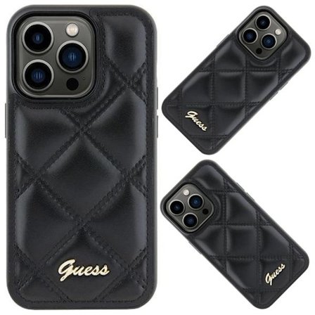 Guess Quilted Metal Logo Deksel til Samsung Galaxy S23 FE - Svart
