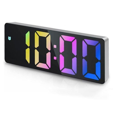 Digital Vekkerklokke med Stor LED-skjerm, USB-lading, Temperatur, Dato_TF_TF