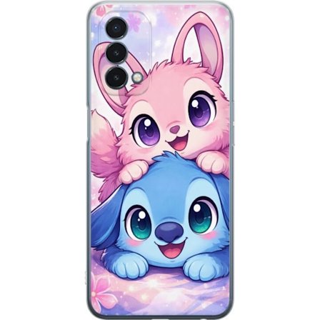 Kompatibel Mobilcover til OnePlus OnePlus Nord N200 5G Sød kawaii illustration med pink og blå fantasidyr, store øjne og bløde farver perfekt til