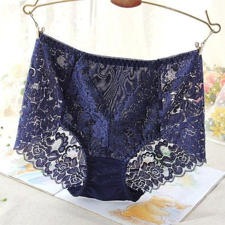 Dam sexiga mesh trosor hög midja sömlösa spets underkläder briefs transparent siden kvinnor bomullshälsa trosor underkläder xxxl