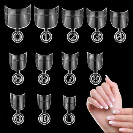 600 stk. Ovale Korte Falske Neglekunst Tips Sett, Halv Dekning Fransk Akryl Falske Negle Tips, Finger Klistremerker Negleforlengelse Tips Verktøy, 12 