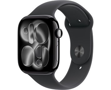 Watch Series 11 GPS + Cellular 46mm Jet Black Aluminium Case with Black Sport Band - M/L - Apple Watch Series 11 GPS + Cellular – 46mm M/L