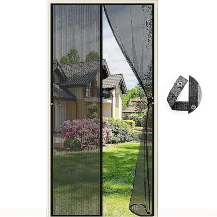 Myggenet Vindue Dør Myggenet, 110 X 220cm Magnetisk Fluedør Gardin Automatisk Lukning Insektmiddel Myggenet Til Balkon