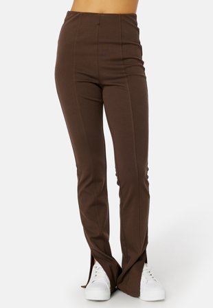 BUBBLEROOM Sofi slit trousers Dark brown Klær