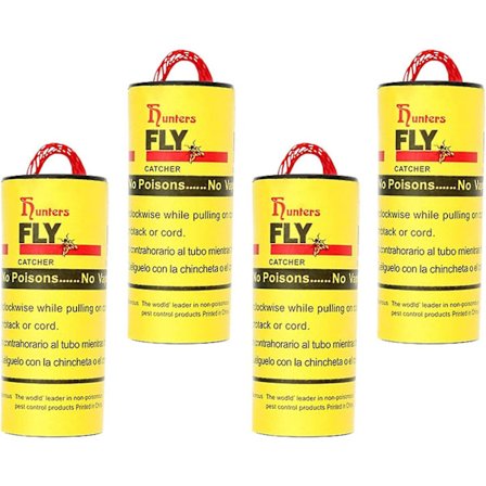 4 Ruller Fluestrimler | Unikt Design Innendørs og Utendørs Feller | Enkle å Bruke Fluestrimler Fluesnapper Bånd for Hjem, Hage, Frukthage