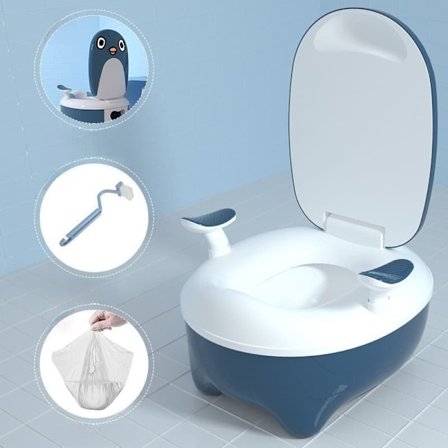 Barnepotte Bærbar Toilet Potte Stol med Låg Perfekt til Pottetræning og Børn_OF